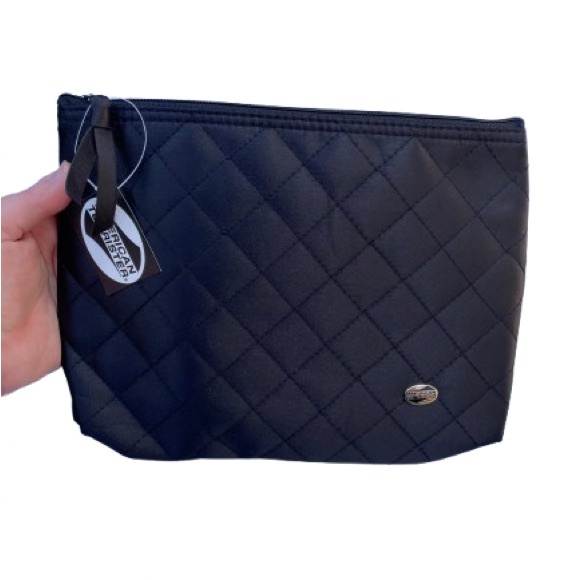 American Tourister 3 Piece Black Quilted & Faux Leather Accents - Some Callouts - Picture 4 of 15